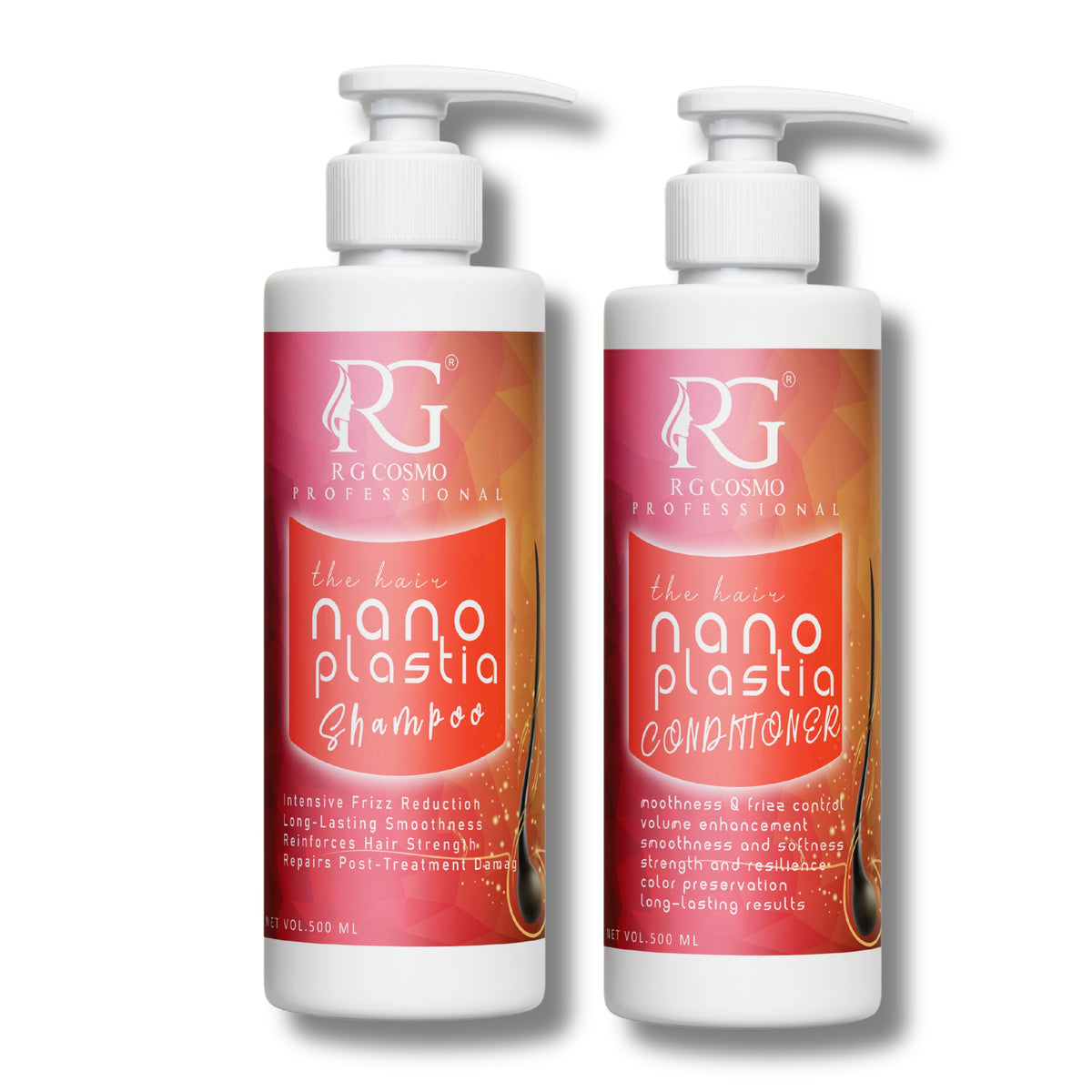 RG COSMO Professional Nanoplastia Post Care  Sulfate-Free  Shampoo 500 ML & Conditioner 500 ML (PACK OF 2 )