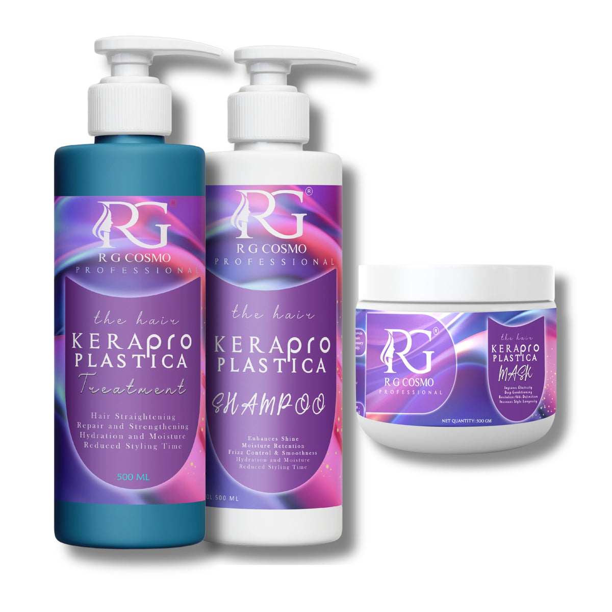 RG COSMO Kerapro Keratin Therapy Hair Care Combo – Sulfate-Free Shampoo, Repair Mask & Keratin Therapy | Advanced Smoothing & Strengthening System | Keratin + Protein Complex | For Dry, Damaged & Chemically Treated Hair