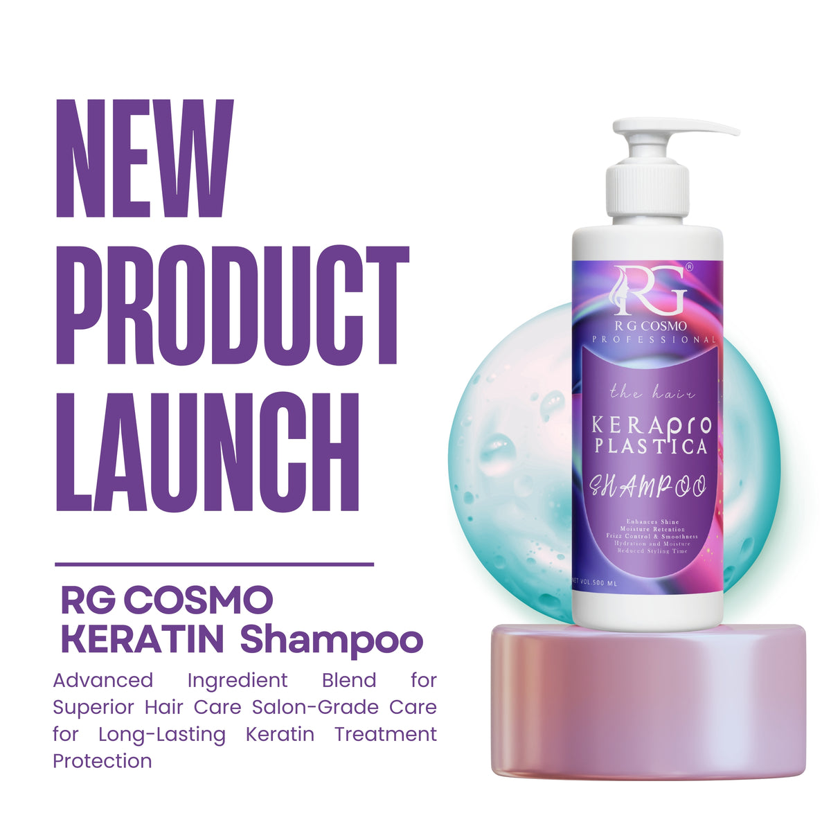 RG COSMO PROFESSIONAL ADVANCED KERAPRO KERATIN  POST CARE TREATMENT SULPHATE-FREE SHAMPOO 500 ML